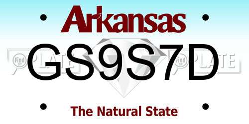 GS9S7D Arkansas License Plate