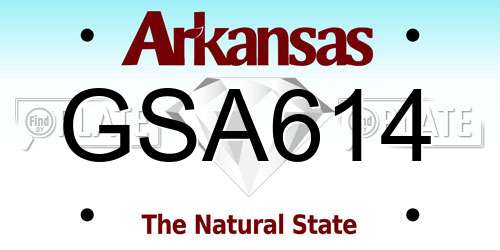GSA614 Arkansas License Plate