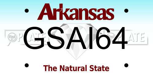 GSAI64 Arkansas License Plate