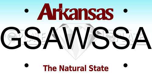 GSAWSSA Arkansas License Plate