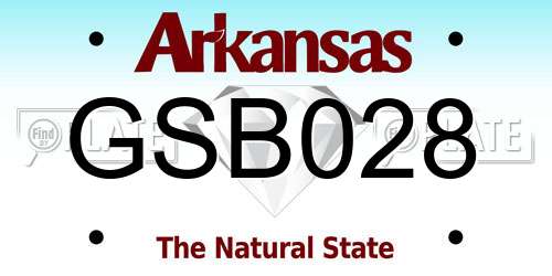 GSB028 Arkansas License Plate