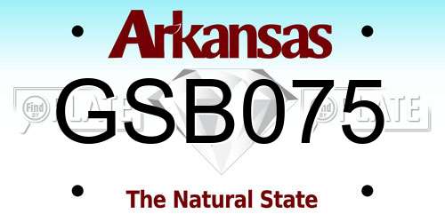 GSB075 Arkansas License Plate