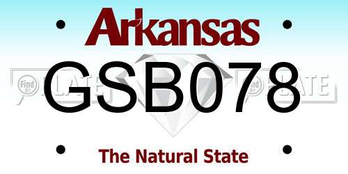 GSB078 Arkansas License Plate