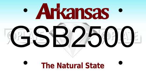 GSB2500 Arkansas License Plate