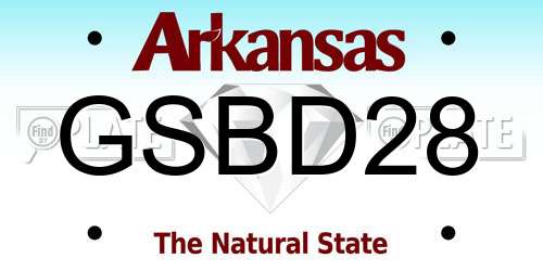 GSBD28 Arkansas License Plate