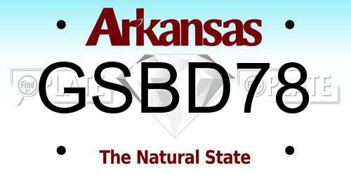 GSBD78 Arkansas License Plate