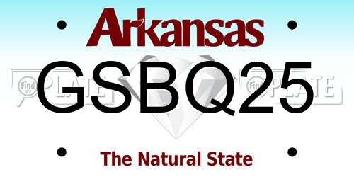 GSBQ25 Arkansas License Plate