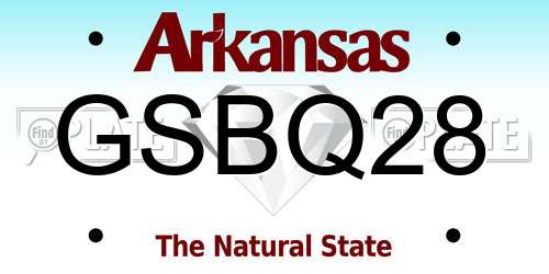 GSBQ28 Arkansas License Plate
