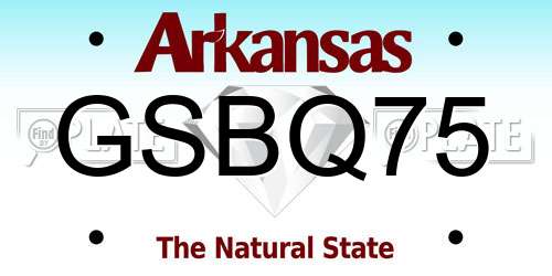 GSBQ75 Arkansas License Plate