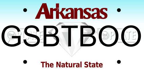 GSBTBOO Arkansas License Plate