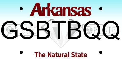 GSBTBQQ Arkansas License Plate