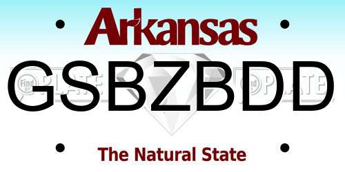 GSBZBDD Arkansas License Plate