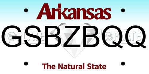 GSBZBQQ Arkansas License Plate