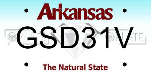 GSD31V Arkansas License Plate