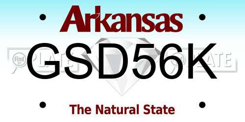 GSD56K Arkansas License Plate