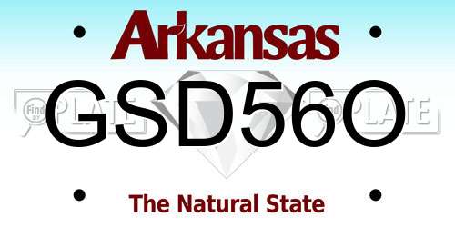 GSD56O Arkansas License Plate