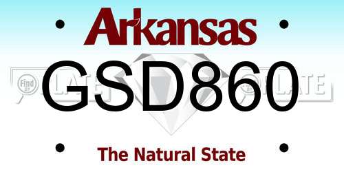 GSD860 Arkansas License Plate
