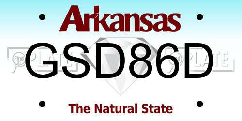 GSD86D Arkansas License Plate