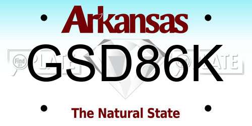 GSD86K Arkansas License Plate