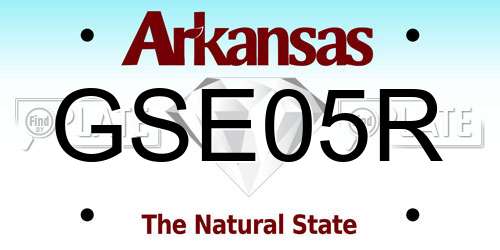 GSE05R Arkansas License Plate