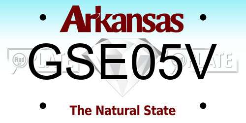 GSE05V Arkansas License Plate