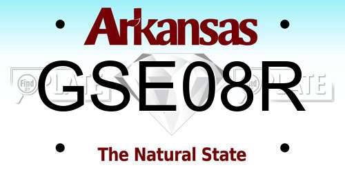GSE08R Arkansas License Plate