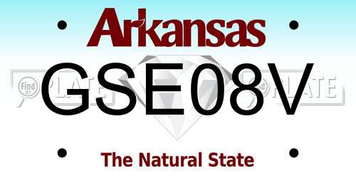 GSE08V Arkansas License Plate