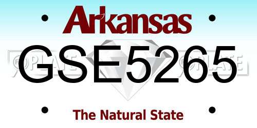 GSE5265 Arkansas License Plate