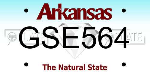 GSE564 Arkansas License Plate