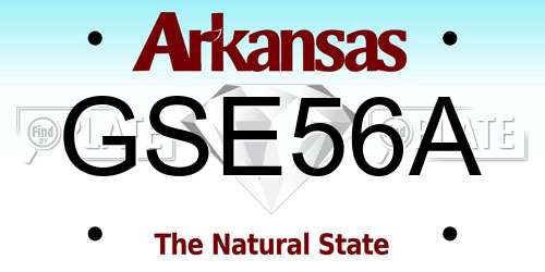 GSE56A Arkansas License Plate