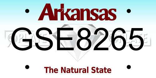 GSE8265 Arkansas License Plate