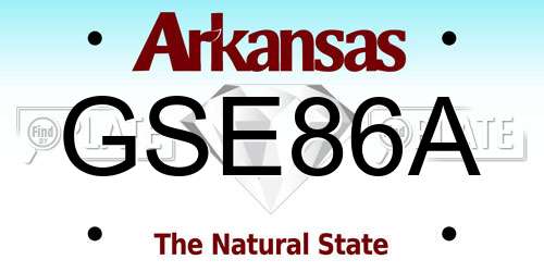 GSE86A Arkansas License Plate