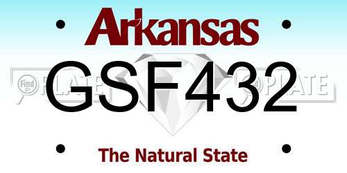GSF432 Arkansas License Plate