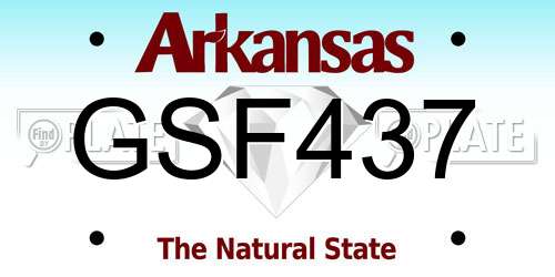 GSF437 Arkansas License Plate