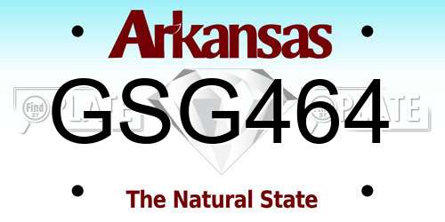 GSG464 Arkansas License Plate