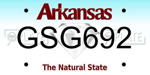 GSG692 Arkansas License Plate