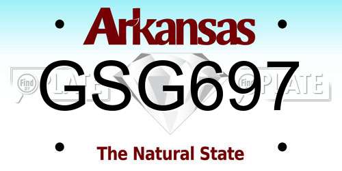 GSG697 Arkansas License Plate