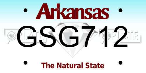 GSG712 Arkansas License Plate