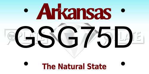 GSG75D Arkansas License Plate