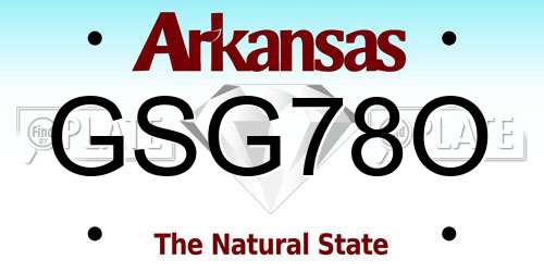 GSG78O Arkansas License Plate