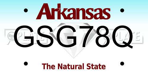 GSG78Q Arkansas License Plate