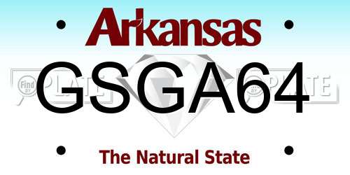 GSGA64 Arkansas License Plate