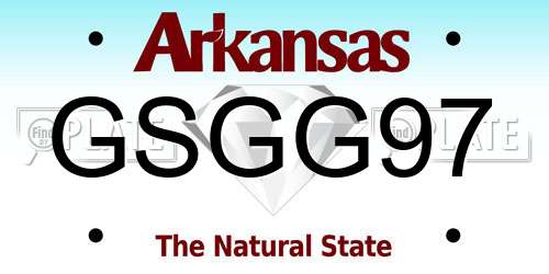 GSGG97 Arkansas License Plate