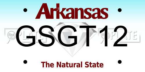 GSGT12 Arkansas License Plate