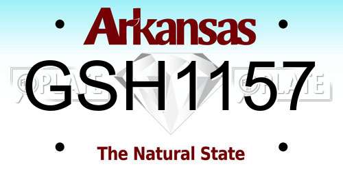 GSH1157 Arkansas License Plate