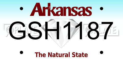 GSH1187 Arkansas License Plate