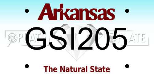 GSI205 Arkansas License Plate