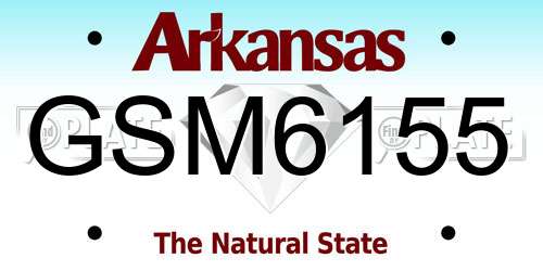 GSM6155 Arkansas License Plate