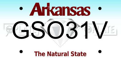 GSO31V Arkansas License Plate