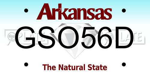 GSO56D Arkansas License Plate